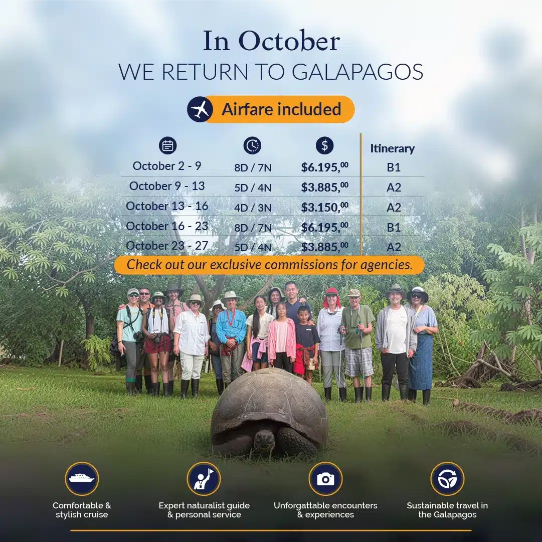 First class Galapagos islands cruise special rates for October aboard Yacht Anahi